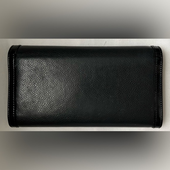 @texaskat13 Chanel Caviar Patent CC Contour Flap Black Wallet Authentic EC - Picture 4 of 11